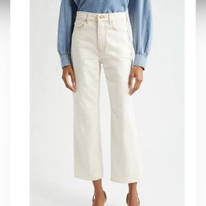 Veronica Beard Dylan Ankle High Rise Ecru Jeans